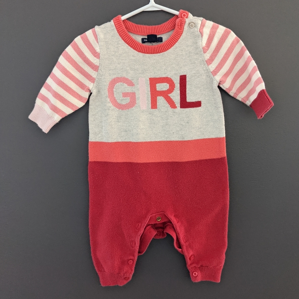 Baby Gap one piece "GIRL" sweater romper